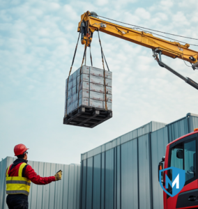 Grue auxiliaire en opération - Formation sécurité et autorisation de conduite.